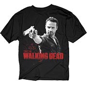 Walking Dead Rick Grimes with Pistol Black T-Shirt